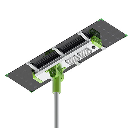 150w 200w Panel dua sisi berpecah cahaya jalan suria (SLX)